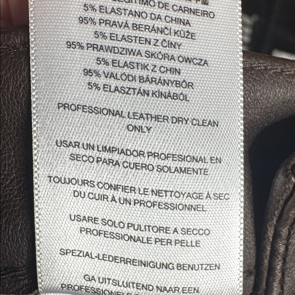 NWT MICHAEL MICHAEL KORS Straight-Leg Lamb Leather Pants Chocolate Brown Size 2 - Picture 15 of 16